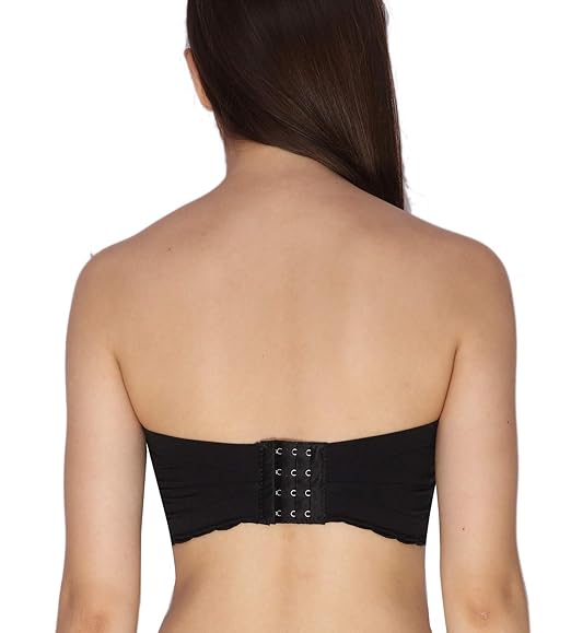GLAMORAS Women’s Nylon Spandex Tube Bra – Padded, Wire-Free, Seamless, Strapless, Stretchable Bandeau Bralette